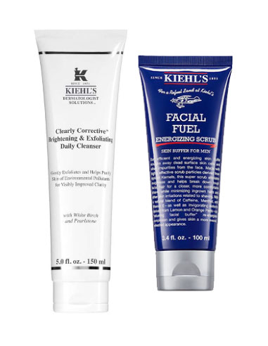 Clearly corrective brightening & exfoliating daily cleanser and Facial Fuel Energizing Scrub